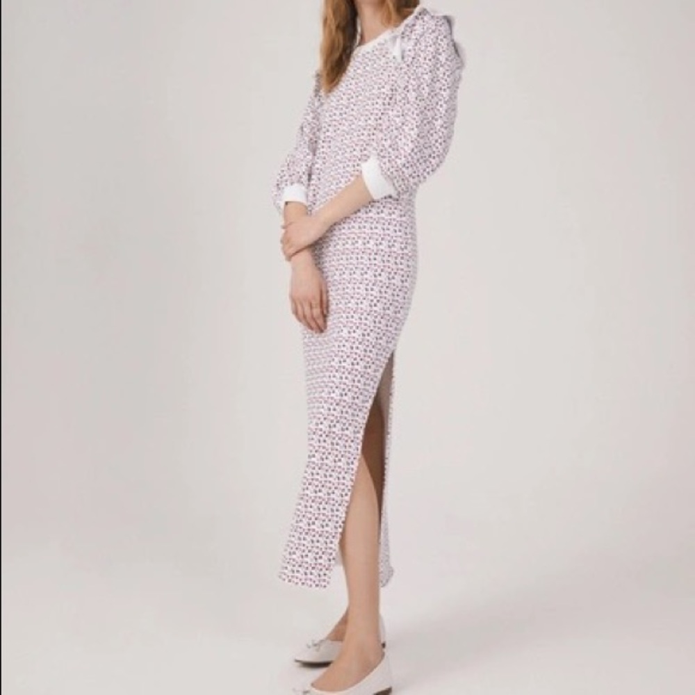 Something Navy Meghan Ruffle Sweatshirt Dress (M)